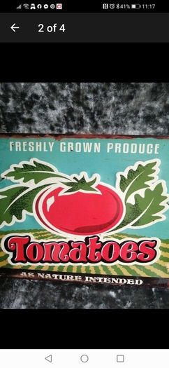 vintage look hanging metal sign