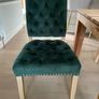 Forest Green Velvet Deep sprung Dining Chairs  x6 Image 2
