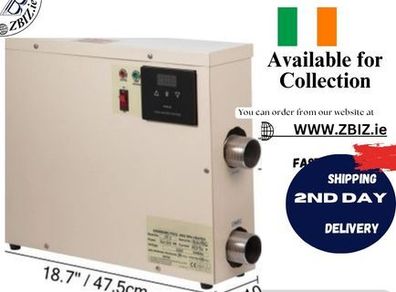 11KW 220V Pool & SPA Electric Water Heater with Digital Thermostat for Hot Tub up to 7.5CBM