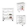 BRAND NEW Kitchen Islands Trolleys Hotel Catering Serving Trolley Moveable Kitchen Storage Rack Four-layer Home Utility Shelf Trolley HWC Image 6