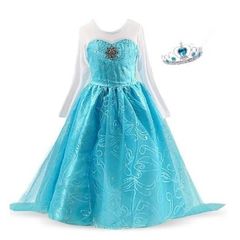 New Frozen Princess Elsa Fancy Costume With Accessories 3-4 Yrs