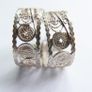 Vintage Sterling Silver Filigree Hoop Earrings Image 7