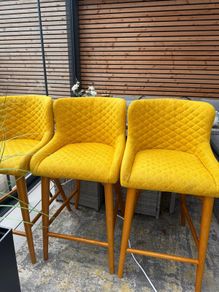 3 x Yellow bar stools counter hight