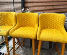3 x Yellow bar stools counter hight