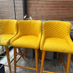 3 x Yellow bar stools counter hight