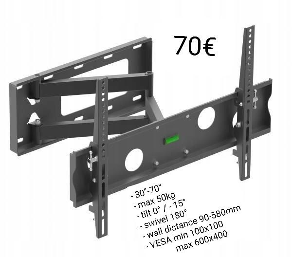 Tv Brackets Wall Mounts Tilt Swivel Full Motion Long Arm