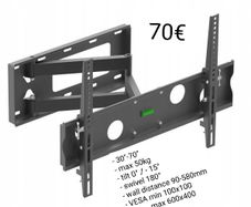 Tv Wall Bracket Tilt Swivel Long Arm 30"-70"