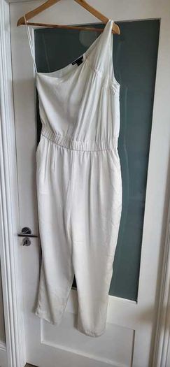 Emporio Armani White One Shoulder Jumpsuit with Pockets Sz 10 US - (Fit 12-14UK) - Rrp 220 (New)