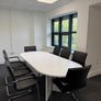 White modern boardroom table  with 8 chairs Image 2