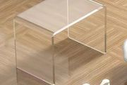 Clear Acrylic U Shaped End Table, Transparent Perspex Plastic Shower Stool, Stylish Modern Coffee Table with Rounded Edges, Waterproof Shower Bench for Small Spaces Bedroom, Living Room (30 20 22cm)