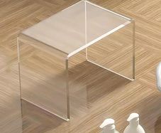 Clear Acrylic U Shaped End Table, Transparent Perspex Plastic Shower Stool, Stylish Modern Coffee Table with Rounded Edges, Waterproof Shower Bench for Small Spaces Bedroom, Living Room (30 20 22cm)