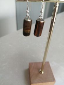 Sterling silver and tigers eye earrings