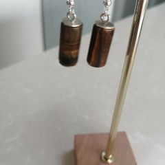 Sterling silver and tigers eye earrings