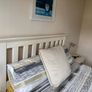 Cream wooden double bed Image 2