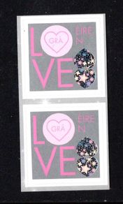 2020 Ireland Pair Love (ex booklet) self-adhesive Commemorative Stamp Mint Never Hinged (MNH)