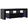 TV Cabinet with LED Lights High Gloss Black 130x35x45 cm Image 6
