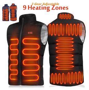 Electric Heated Vest Jackets Men Women's 9 Heated Zones Graphene Sportswear USB Heating Heat Coat Camping Waterproof Down Jacket