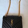 Saint Laurent Black Leather Medium Envelope Bag Image 6