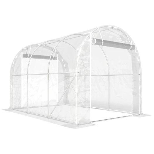 6m Garden Tunnel Greenhouse tunnel greenhouse 195x295x195cm galvanized steel frame, 150 g/m PE cover transparent