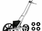 Garden Push Seeder Manual Metal Row Crop Planter with 6 Seed Plates for Vegetable Gardens
