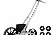 Garden Push Seeder Manual Metal Row Crop Planter with 6 Seed Plates for Vegetable Gardens