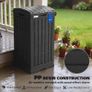 110 L Outdoor Bin with Dual Lid, Waterproof Plastic Trash Bin with Ashtray and Drip Tray, Garden Waste Trash Bin, Black Image 8