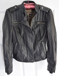 Superdry Leather Biker Jacket Black XXS