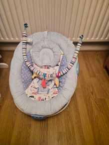 blue baby bouncer chair