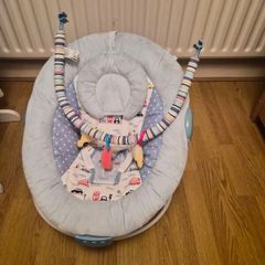 blue baby bouncer chair