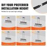 4-Light Kitchen Island Pendant Lights, 60W, Adjustable Dining Room Light Fixture with 2 x 6" and 6 x 12" Rods, Industrial Metal Frame Farmhouse Linear Chandeliers Lighting for Dining Room, E27 Image 3