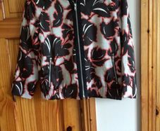 Ladies Warehouse Coral And Black Zip up Patterned Jacket size 10 includes postage