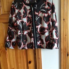 Ladies Warehouse Coral And Black Zip up Patterned Jacket size 10 includes postage