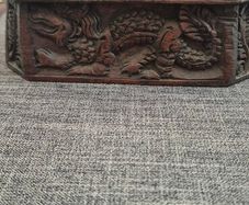Vintage dragon motif carved wooden box