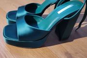 Platfrom Sandals  in bottle green uk6, Brand new never worn
