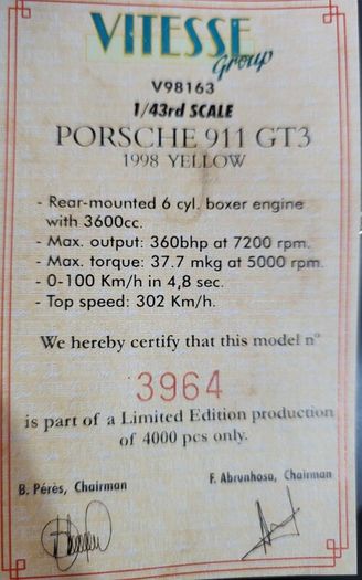 Porsche 911 Gt3 1:43 Model Reduced To Clear