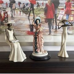 Set of 3 decorative lady figurines Leonardo Collection & modern resin