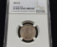 Ireland 1962 | Irish 6p | 6 Pence | Wolfhound | KM.13a | MS 63