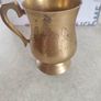 Vintage Engraved Brass Metal Cup Mug Wine Glass Made in India Image 9