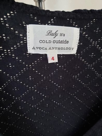 Avoca Anthology Black Cotton Dress Sz 12-14
