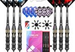 NEW SALE | Professional Steel tip Darts 24g Extra Flights+Sharpener+Tool+Aluminum Shafts with Rubber