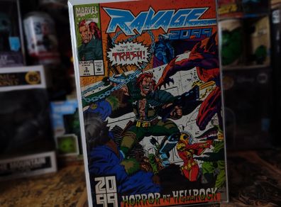 Ravage 2099 ! Issue #3 ! Writtten by STAN LEE ! Horror in Hellrock ! 1993 ! by Marvel !