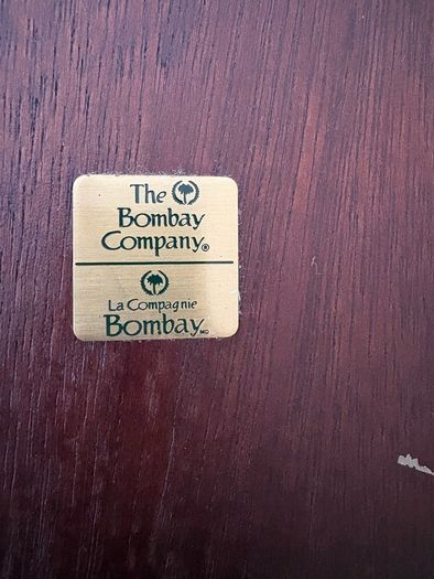 Vintage The Bombay Company Mirrored Curved Glass Wood Curio Cabinet