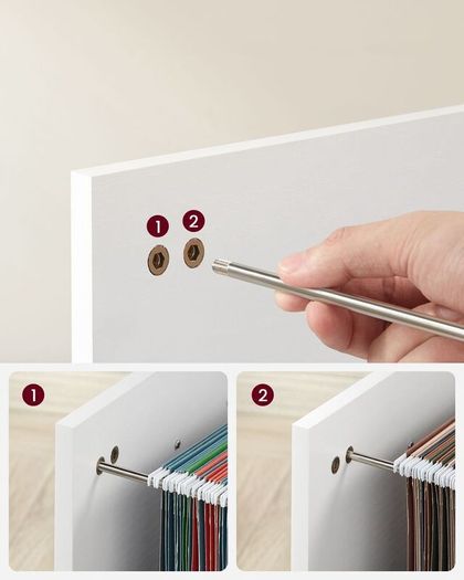 Mobile Filing Cabinet with 3 Drawers, Adjustable Shelf and Lockable Castors Office Cabinet