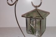 Lantern Stained Glass Tealight Holder on Stand
