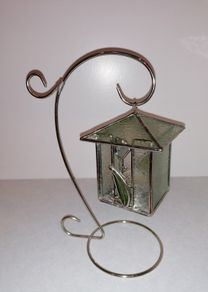 Lantern Stained Glass Tealight Holder on Stand