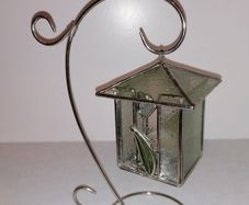 Lantern Stained Glass Tealight Holder on Stand