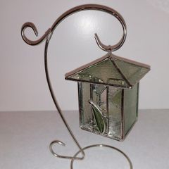 Lantern Stained Glass Tealight Holder on Stand