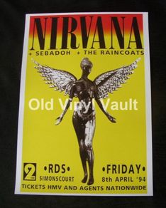 Nirvana Concert Poster R.D.S Simonscourt Dublin 1994 Reproduction Poster