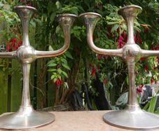 Karl Johan Ottesen, a pair of Silver 830 Candelabras, Norway (SILVER 830)
