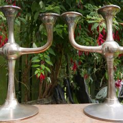 Karl Johan Ottesen, a pair of Silver 830 Candelabras, Norway (SILVER 830)